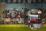 Российский флаг на матче "Динамо" Киев — ПАОК. 23.07.2026 г.