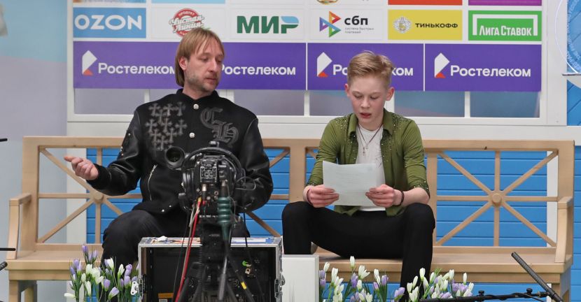 Никита Сарновский и Евгений Плющенко